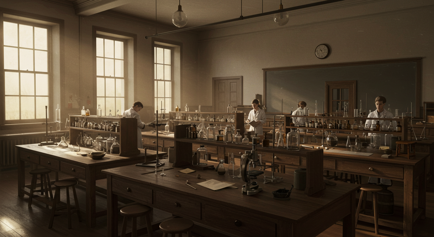 1948年に設置されたYRZRGS大学の理科実験室