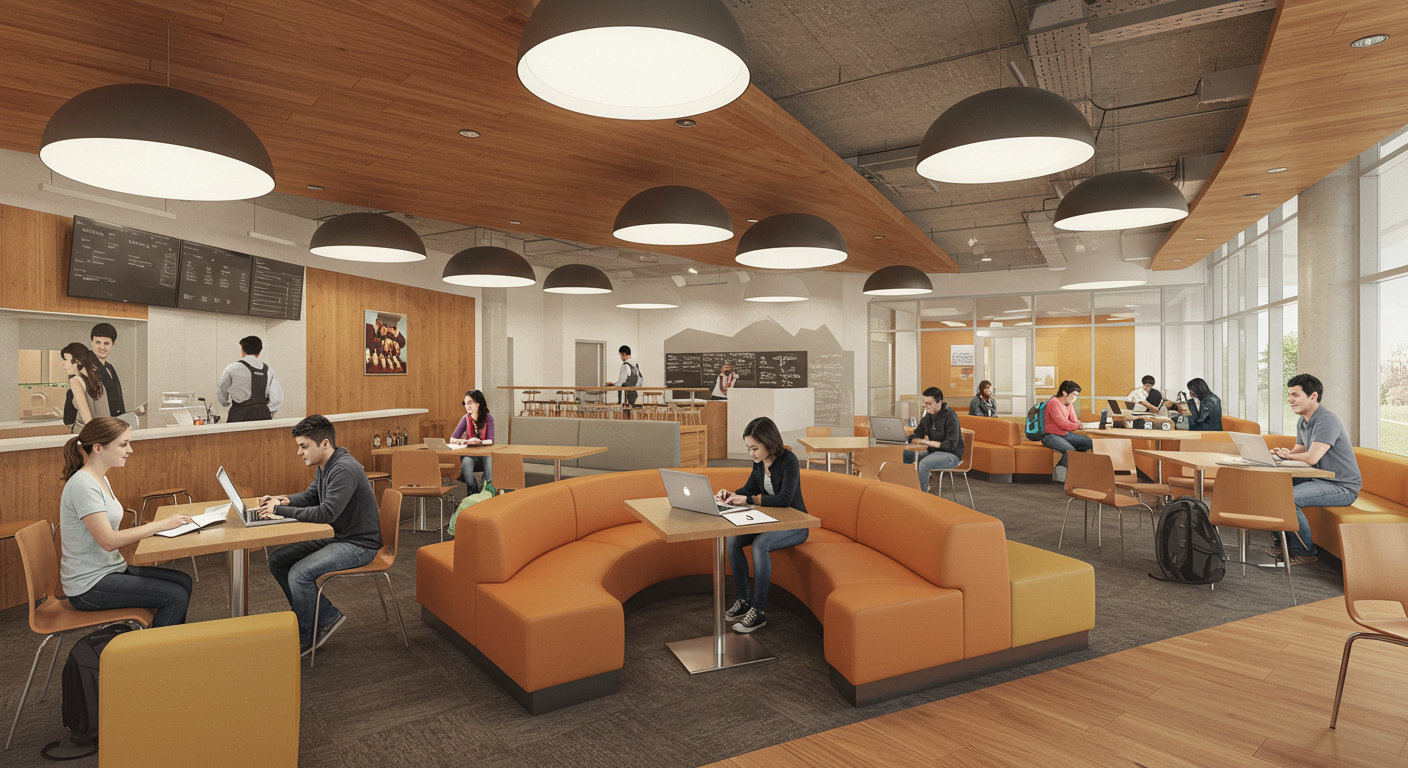 2013年:キャンパス内にカフェ兼ラーニングラウンジ開設。